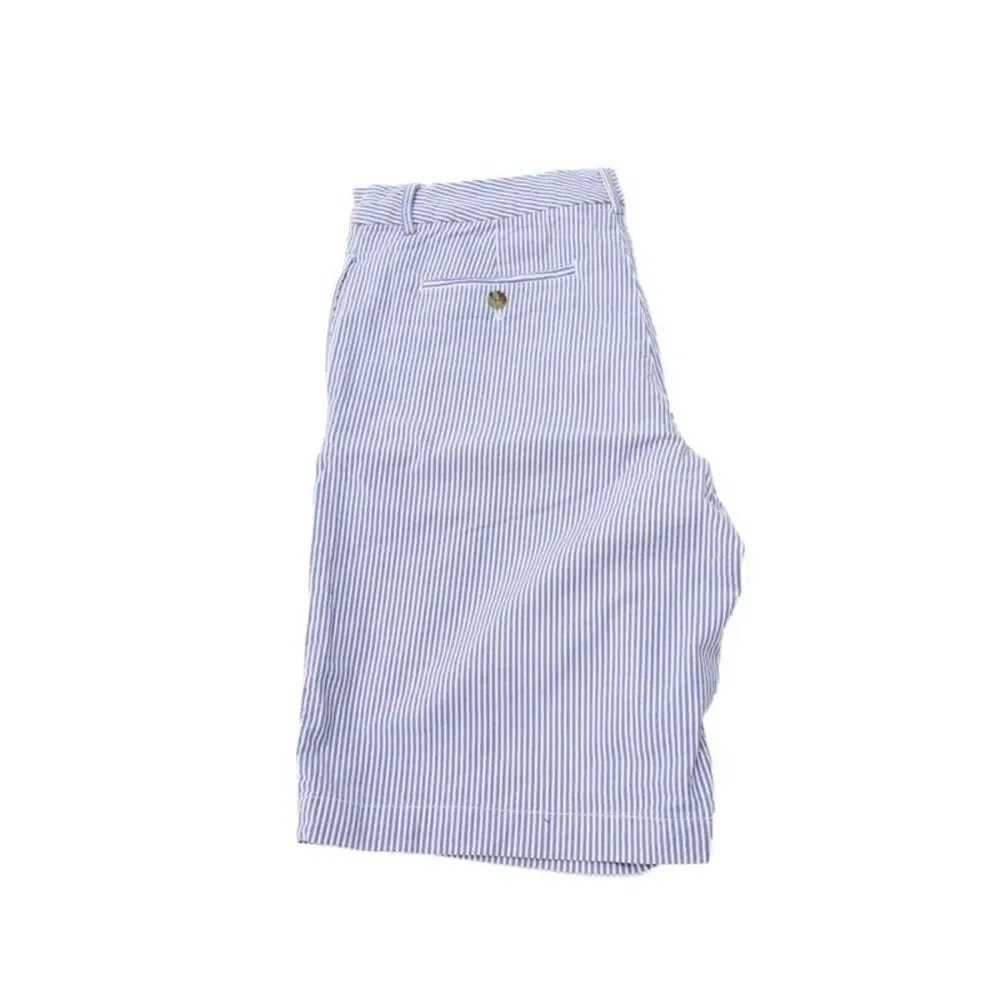 Polo Ralph Lauren Childrens Boys Seersucker Shorts Blue White Cotton Size 20